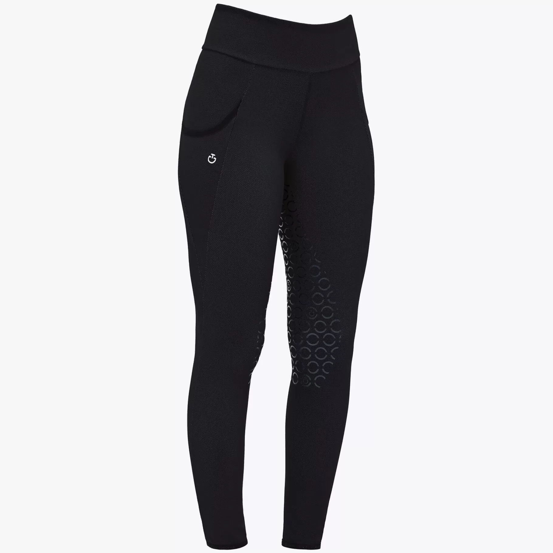 Bonded Jersey Mesh Side Pocket Full Grip Leggings-Cavalleria Toscana Hot