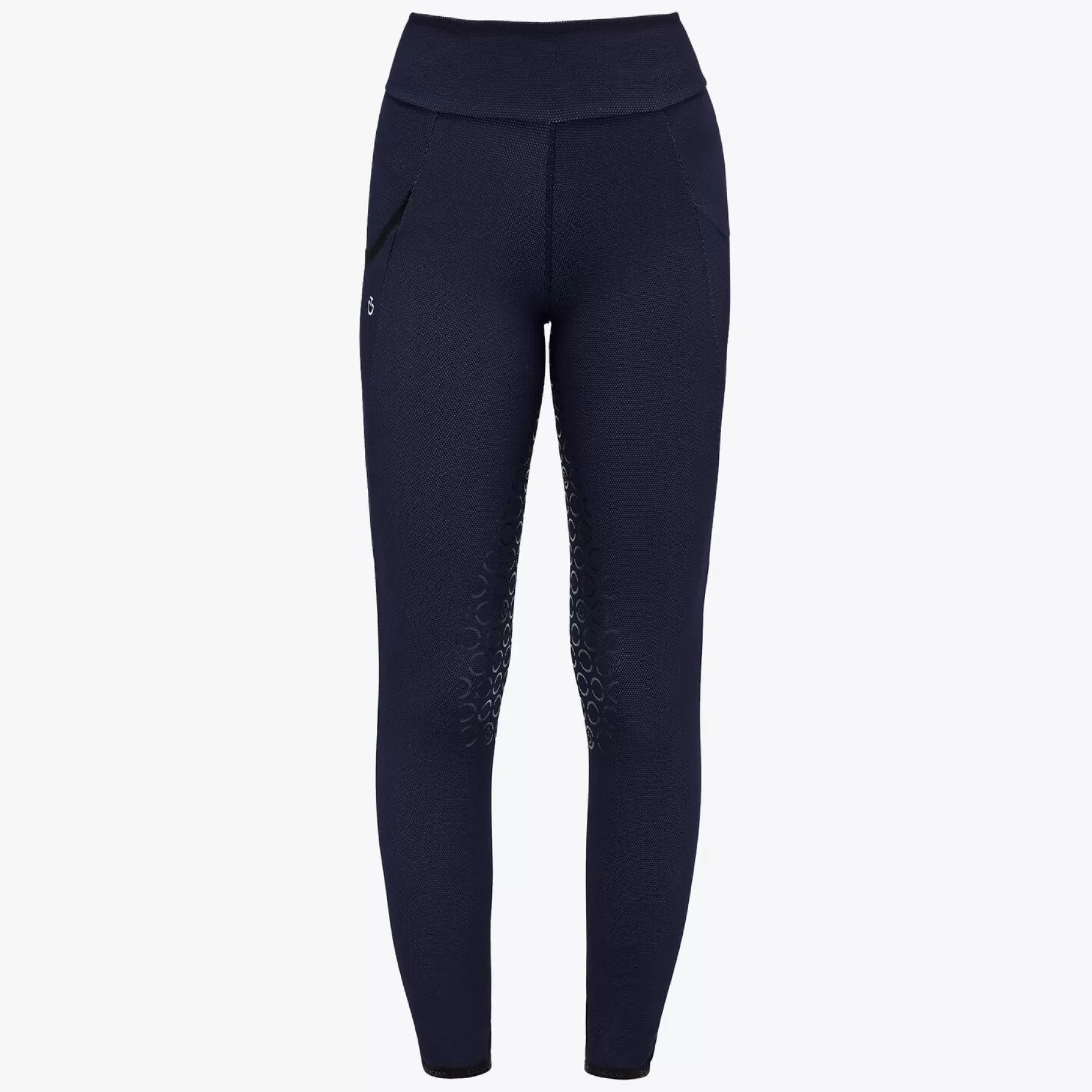 Bonded Jersey Mesh Side Pocket Full Grip Leggings-Cavalleria Toscana Fashion