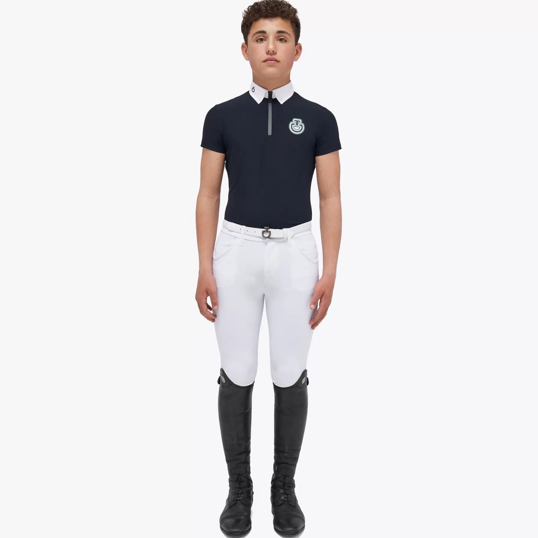 Boys' Jersey Competition Shirt With A Zip-Cavalleria Toscana New