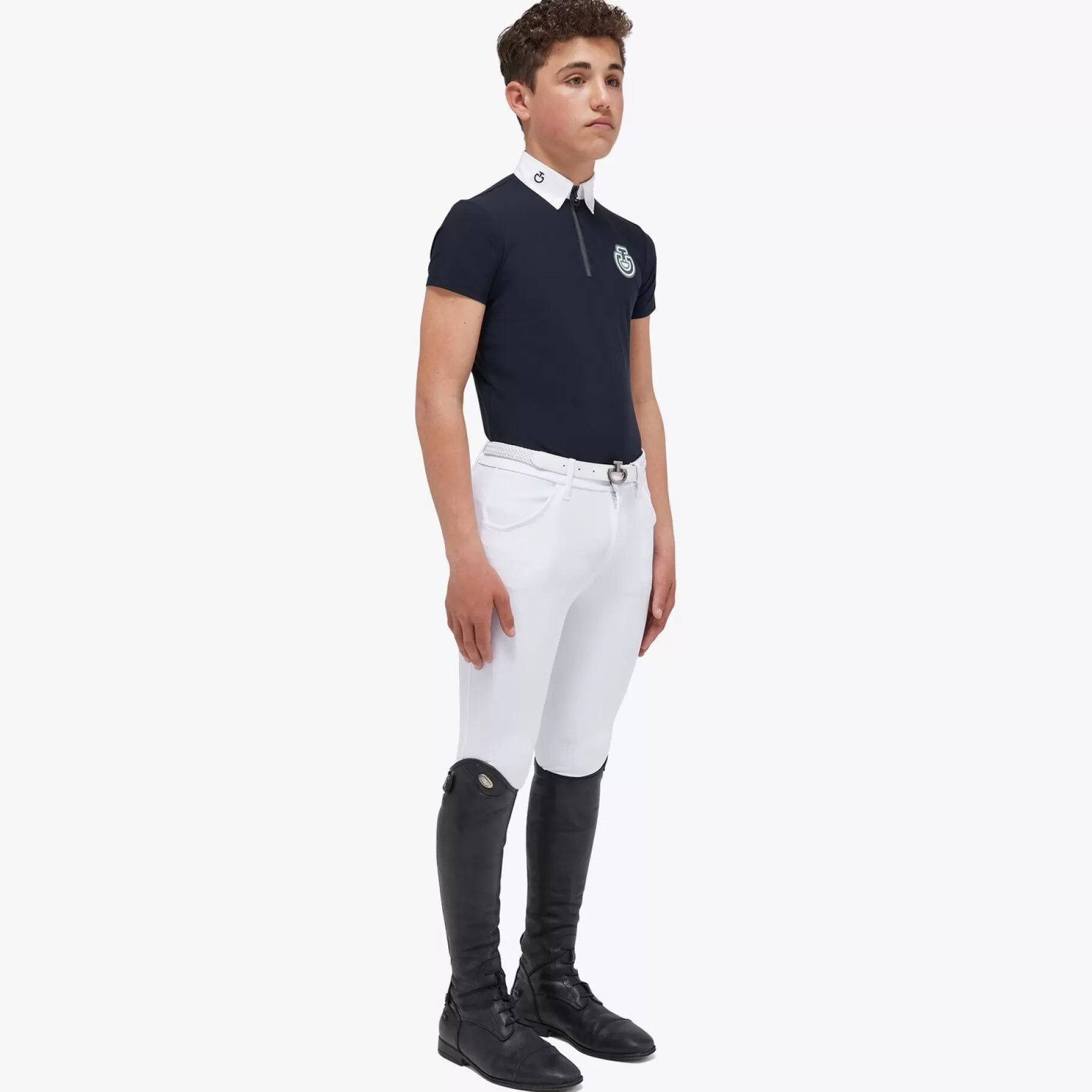 Boys' Jersey Competition Shirt With A Zip-Cavalleria Toscana New