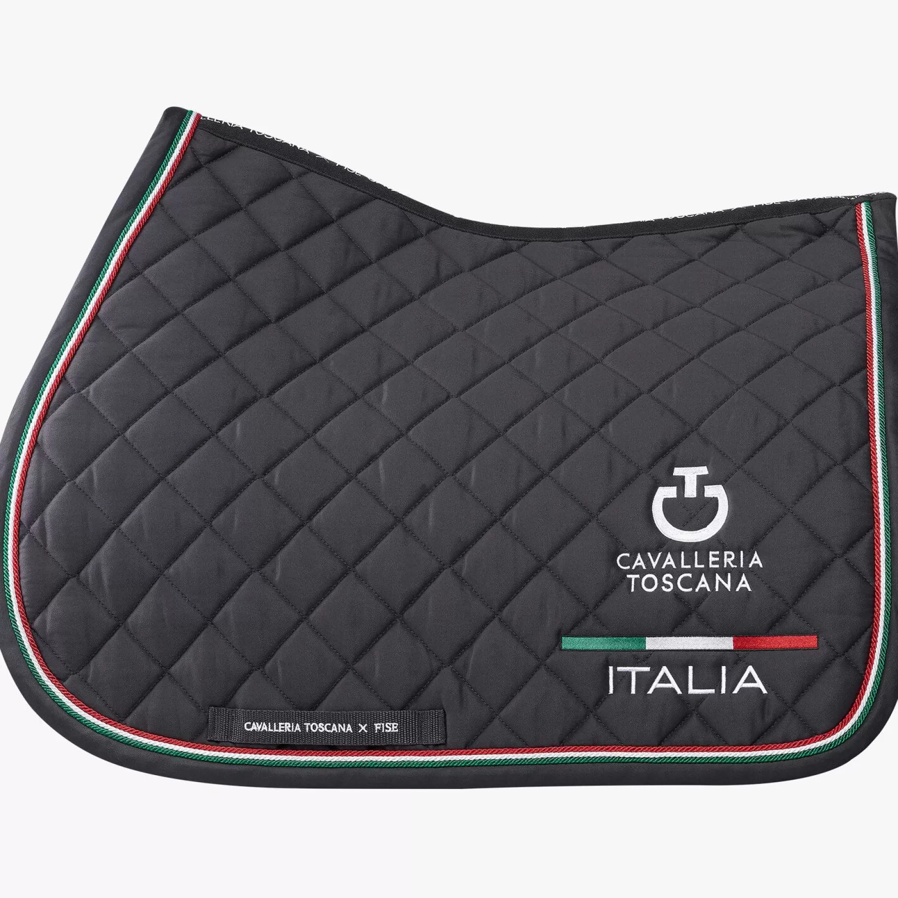 Fise Jumping Saddle Pad With Italian Flag Piping-Cavalleria Toscana Flash Sale