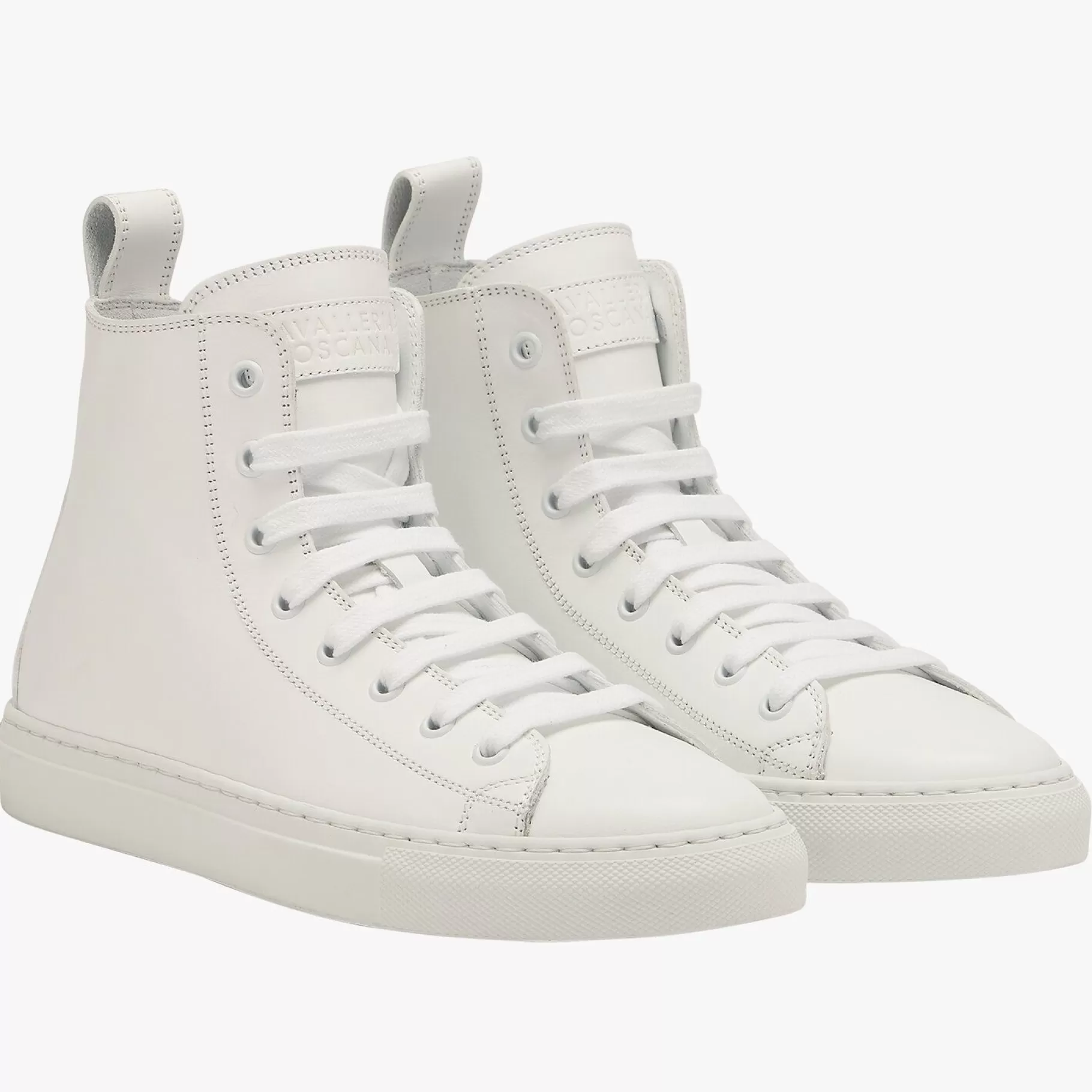 High-Top Lace-Up Leather Sneakers-Cavalleria Toscana Shop