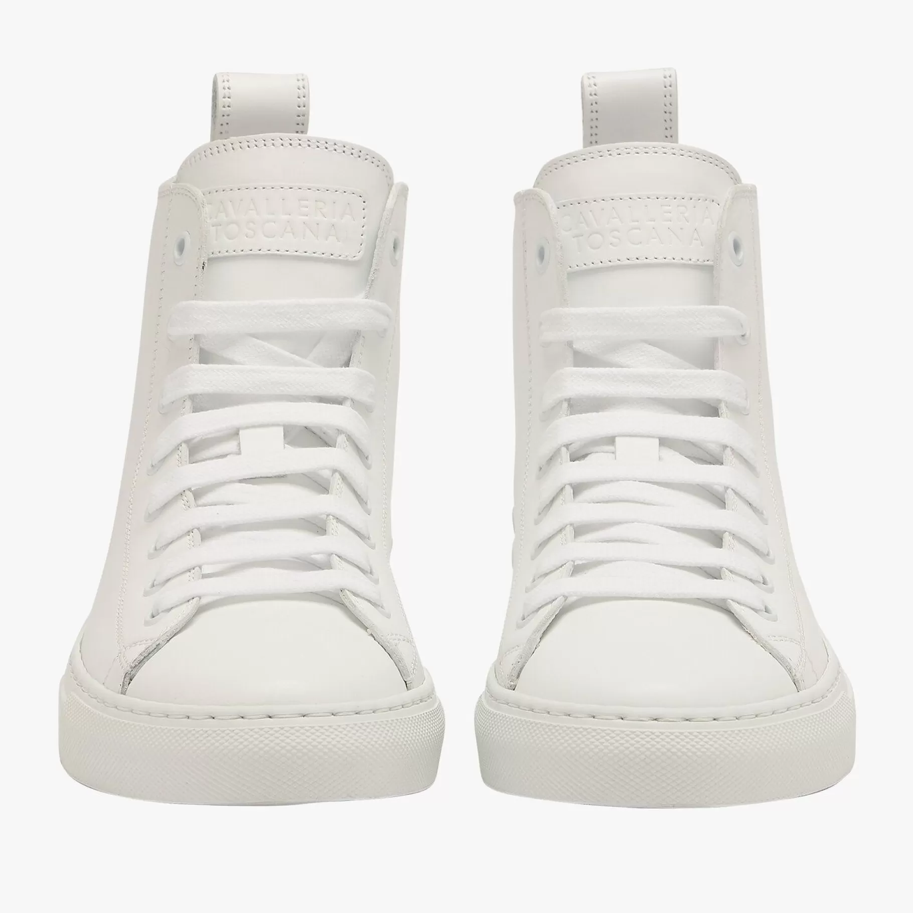 High-Top Lace-Up Leather Sneakers-Cavalleria Toscana Shop