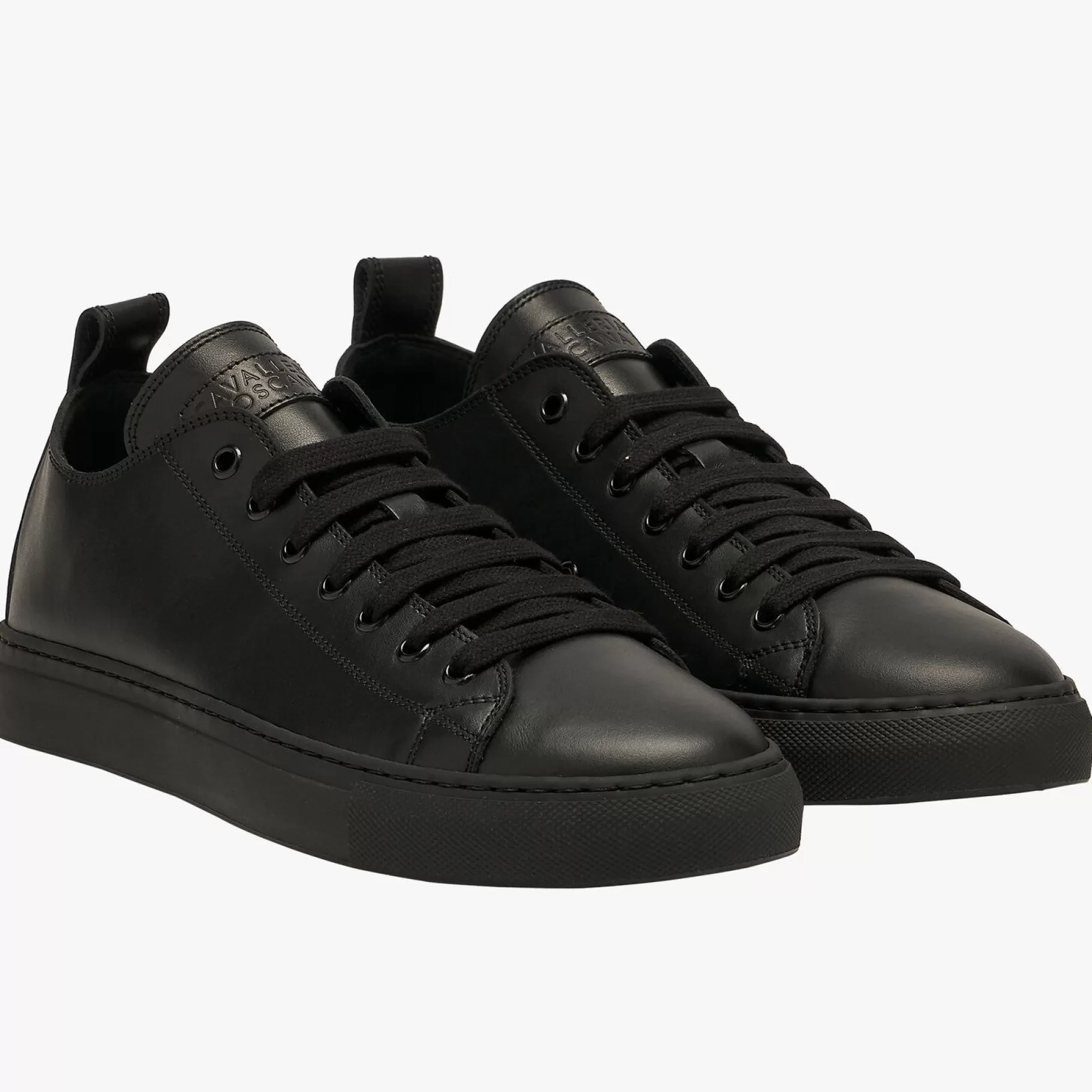 Leather Lace-Up Sneakers With A Cup Sole-Cavalleria Toscana Cheap