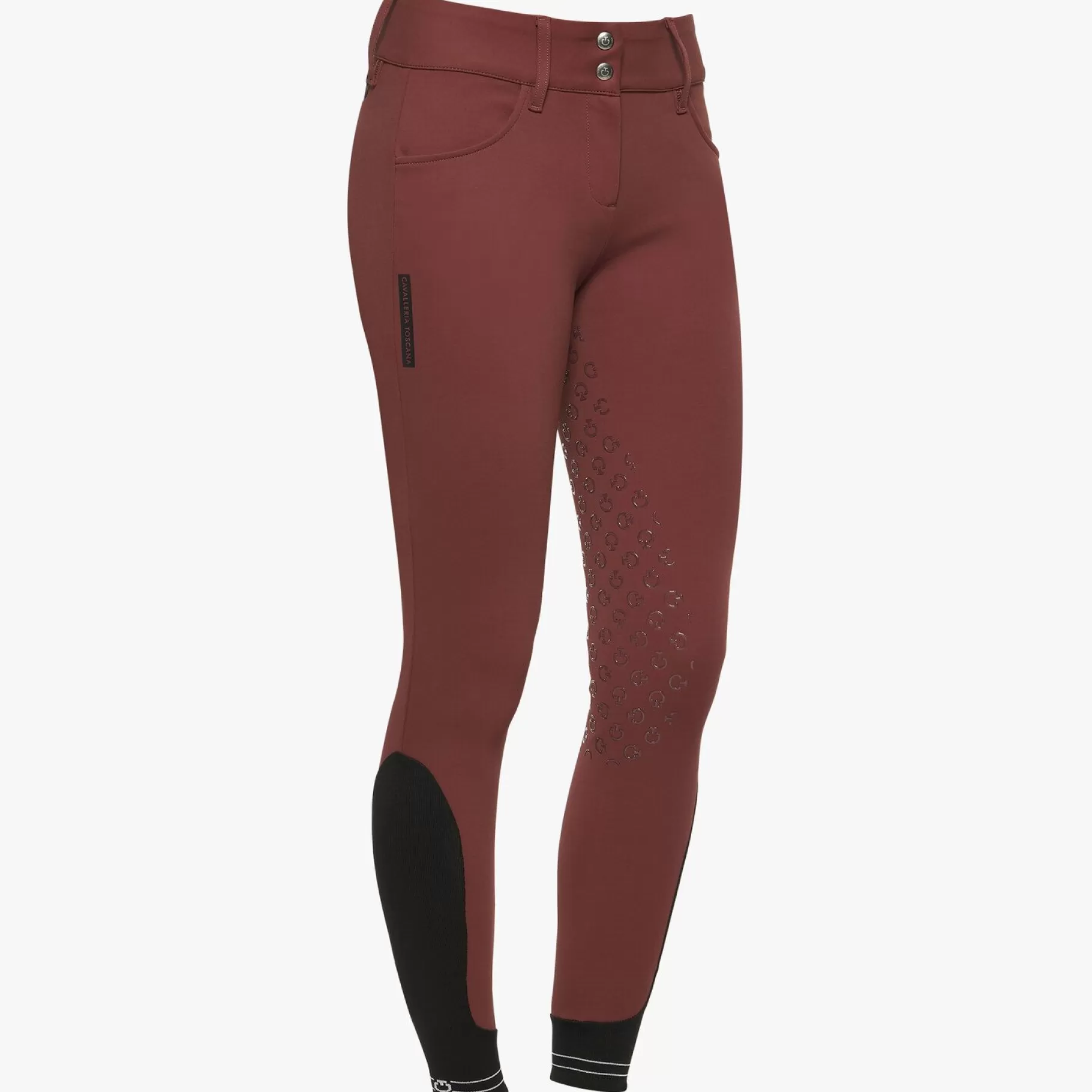 Women'S Dressage Breeches With Perforated Logo Tape-Cavalleria Toscana Flash Sale