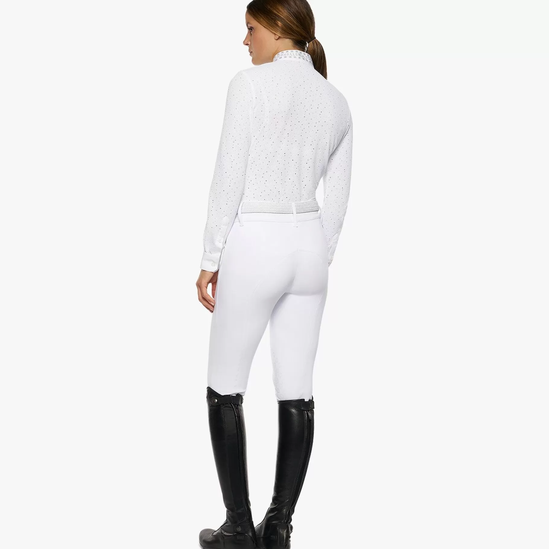 Women'S Shirt In Perforated Fabric With A Sequin Collar-Cavalleria Toscana Clearance